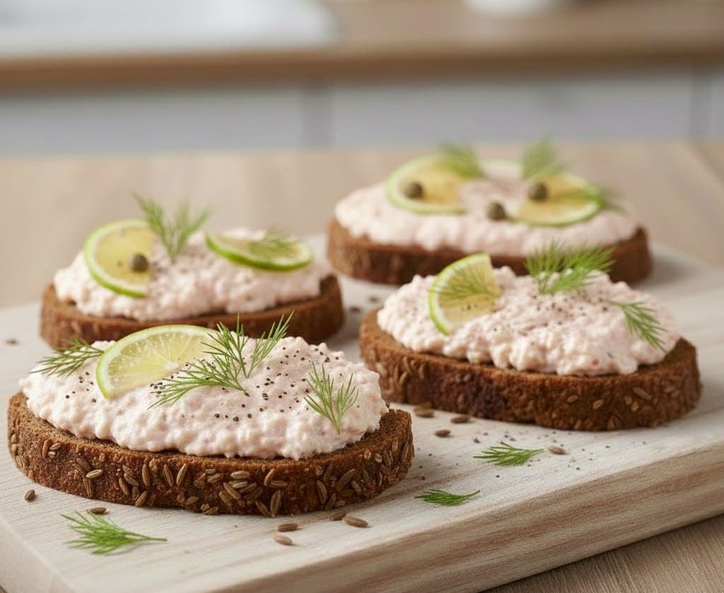 tartine de seigle au tarama et citron vert